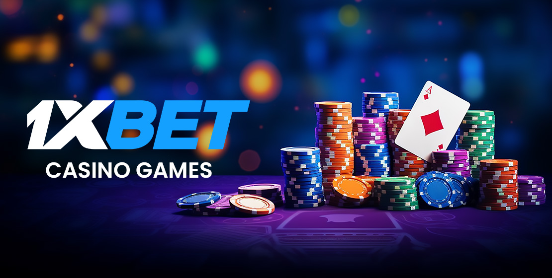 The banner promoting the diverse selection of casino games available at 1xbet, inviting players to explore the thrilling gaming options.