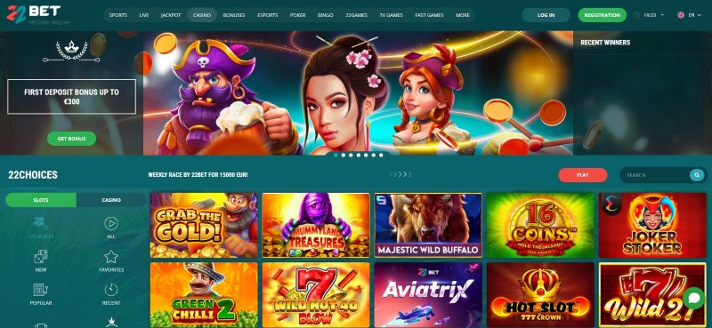 22bet casino online games