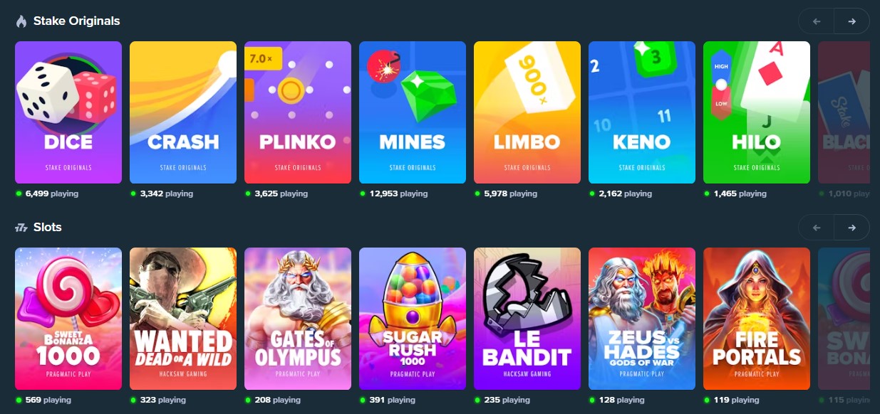 The comprehensive banner showcasing the diverse selection of slots available on the casino platform, inviting players to explore the wide range of gaming options.