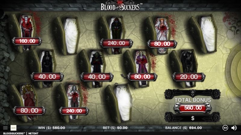 Blood Suckers Stake and Hammer bonus game